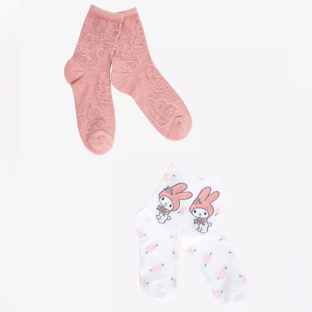 Sanrio 2-Pack My Melody Floral Mid-Crew Socks